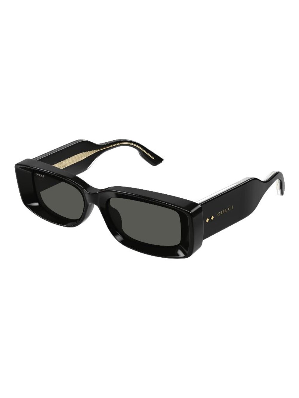 New Gucci Women's Sunglasses Black Square Grey Lens Acetate Frame GG1528S 001 53